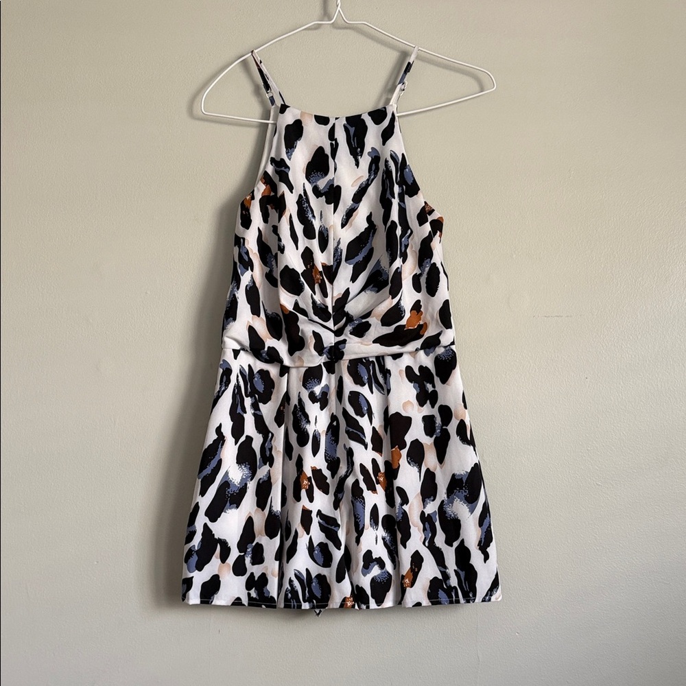 Leopard Print Sleeveless Romper